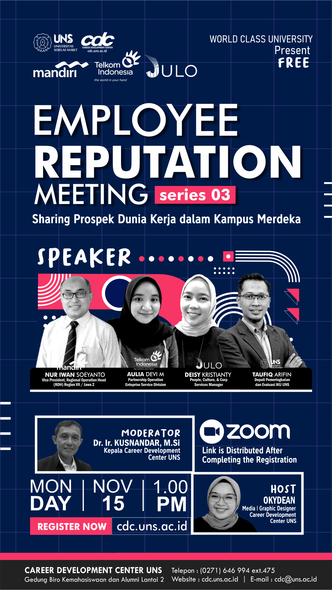 Series #03 : Employee Reputation Meeting " Sharing Prospek Dunia Kerja dalam Kampus Merdeka"